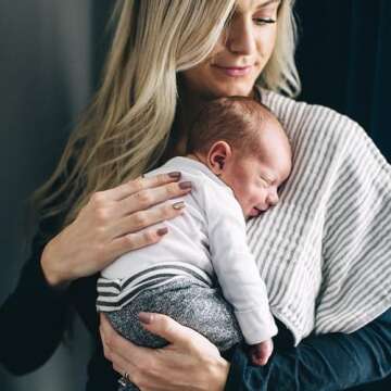 Little Unicorn Ultra-Absorbent Premium Burp Cloth | Soft on Baby's Skin | Larger Size | Ergonomic Design (Grey Stripe)