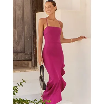 Elegant Spaghetti Strap Bodycon Maxi Dress for Women