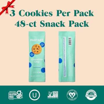 Partake Foods Soft Baked Allergy-Friendly Chocolate Chip Vegan Cookies| Non-GMO, Gluten Free, Dairy ...