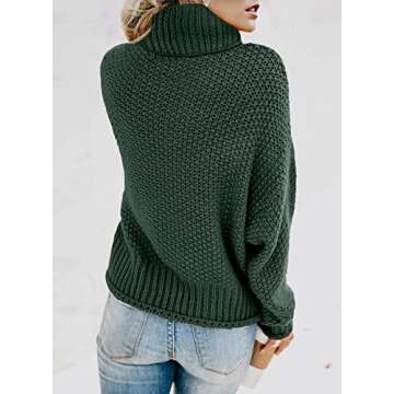 Asvivid Turtleneck Sweaters for Women Fall Casual Loose Cable Knit Pullover Tops Cute Fashion 2021 S...