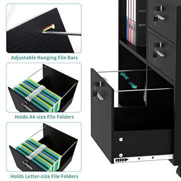 YITAHOME Wood File Cabinet - Stylish Storage Solution
