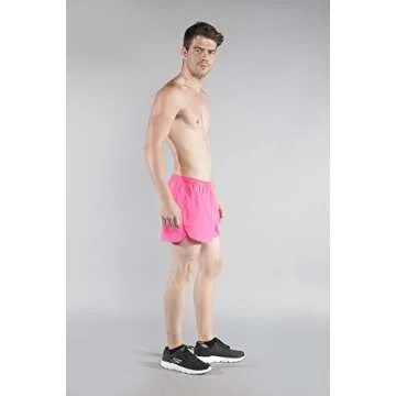BOA Mens 3" Half Split Running Shorts - Hot Pink