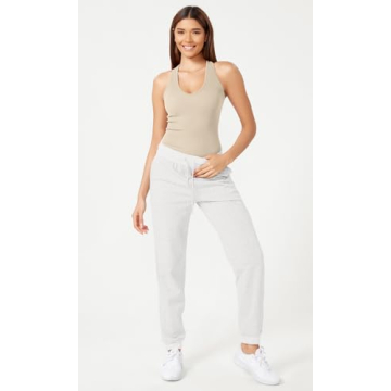 ODODOS 3-Pack Seamless Racerback Tank for Women Ribbed Knit Soft Sleeveless Tank Tops, Waist Length, Mushroom+Taupe+Charcoal, Medium/Large