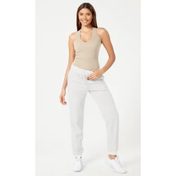 ODODOS 3-Pack Seamless Racerback Tank for Women Ribbed Knit Soft Sleeveless Tank Tops, Waist Length, Mushroom+Taupe+Charcoal, Medium/Large