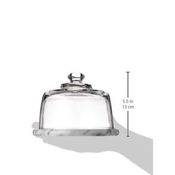 Norpro Glass Cheese Dome with Marble Base , Off-White