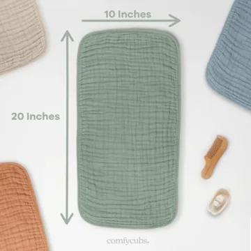 Comfy Cubs Muslin Burp Cloths Set - Ultra Absorbent & Soft for Babies