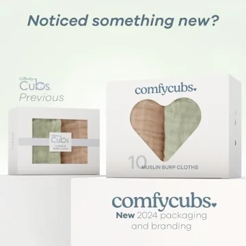 Comfy Cubs Muslin Burp Cloths Set - Ultra Absorbent & Soft for Babies