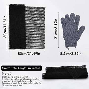 Yiclick Exfoliating Glove Mitt,African Exfoliating Net for Shower & Bath, Body Scrubber for Dead Skin Remover, Body Scrub Exfoliating Washcloth Wash Cloth Loofah Sponge (2 in 1-2) (2 in 1-2)