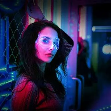 SAFEBAO Led Visor Glasses for Adult with 7 Colors and 4 Modes Rechargeable Light Up Glasses perfect for Festivals,Party,Gift,Dance,Show