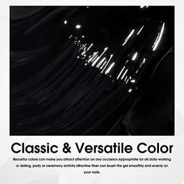 VENALISA Gel Nail Polish, 12ml Black Color Soak Off UV LED Nail Gel Polish Nail Art Starter Manicure...