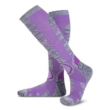 Ski Socks Women Men,Thermal Skiing & Snowboard Socks, Cold Weather, Winter Performance Socks 2-Pack