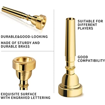 Cheerock 3C Trumpet Mouthpiece for Beginners and Pros
