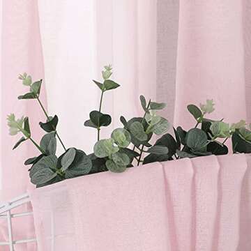 Tollpiz Pink Sheer Curtains - Elegant Light Filtering Panels