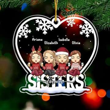 Pawfect House Sisters are Forever Friends, Personalized Acrylic Christmas Tree Ornaments 2024, Chris...