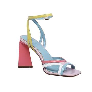 vivianly Womens Sandals Square Open Toe Chunky High Heel Strappy Ankle Strap Heels Sandals for Women Cute Party Work Shoes