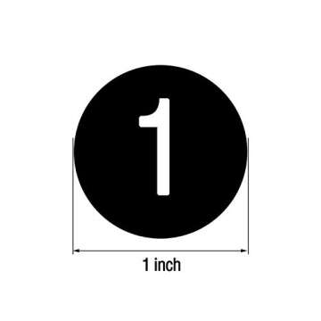 10 Sheets 1 to 50 Number Stickers Vinyl Consecutive Number Stickers Self Adhesive Decal for Indoor a...