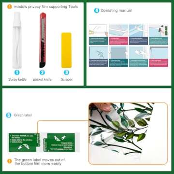 Countewol Window Privacy Film Stain Glass Window Film Rainbow Window Film Window clings Non-Adhesive Reusable Decorative for Room (Leaf Rainbow, 17.5 X 78.7 in)