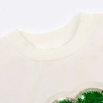 RETSUGO Girls St Patricks Day Shirt Lucky Shamrock Tops St Patricks Day Sweater Baby Girls Sweatshirt T-Shirt Irish Clover Tee 5t/8205