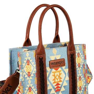 Wrangler Purse for Women Boho Aztec Tote Bag Hobo Shoulder Top Handle Handbags with Wide Guitar Strap Fall Collection XY6 WG2202-8120SBR
