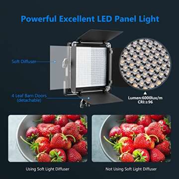 Neewer Advanced 2.4G 660 LED Video Light, Dimmable Bi-Color LED Panel with LCD Screen and 2.4G Wireless Remote