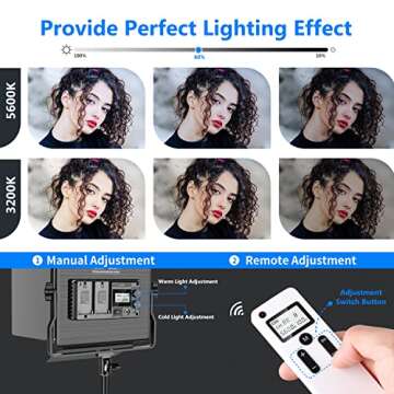 Neewer Advanced 2.4G 660 LED Video Light, Dimmable Bi-Color LED Panel with LCD Screen and 2.4G Wireless Remote