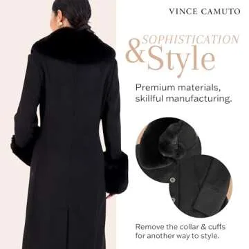 Vince Camuto Women's Winter Coat with Removable Fur Trim