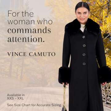 Vince Camuto Women's Winter Coat with Removable Fur Trim