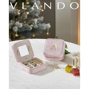 Vlando Travel Jewelry Organizer - Stylish, Personalized Jewelry Case for Women