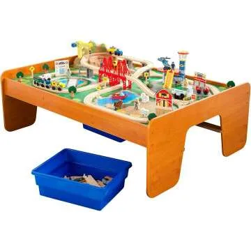 KidKraft Wooden Train Set with Table & 100 Pieces