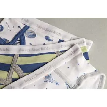 Burt's Bees Organic Boys' Briefs, 100% Cotton Comfort