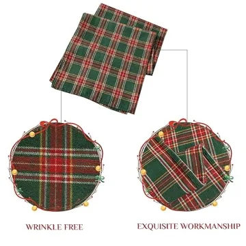 Softalker Christmas Checkered Tartan Table Runner 13 x 36 Inch