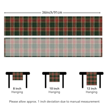 Softalker Christmas Checkered Tartan Table Runner 13 x 36 Inch