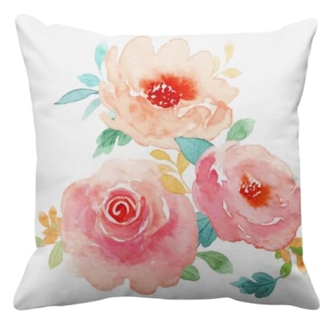 Emvency Floral Throw Pillow Cover - 20inx20in Square Design