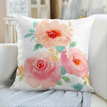 Emvency Floral Throw Pillow Cover - 20inx20in Square Design