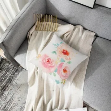 Emvency Floral Throw Pillow Cover - 20inx20in Square Design