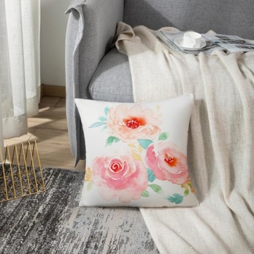 Emvency Floral Throw Pillow Cover - 20inx20in Square Design