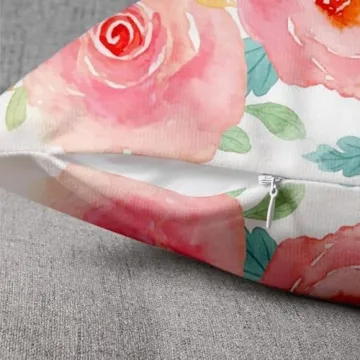 Emvency Floral Throw Pillow Cover - 20inx20in Square Design