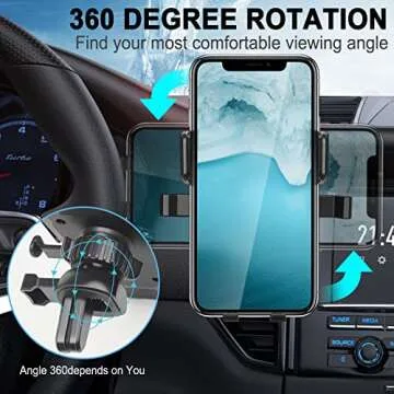 BzmxsLZ Car Phone Mount, Strong Suction Cup, Compatible with Samsung and iPhone, 3 in 1 Dashboard Windshield Vent Universal Phone Holder, 2022 Upgraded