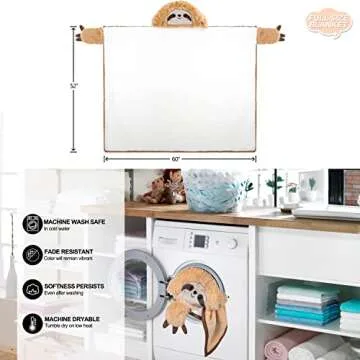 Sloth Wearable Hooded Blanket for Adults – Super Soft Warm Cozy Plush Flannel Fleece Throw & Sherpa Hoodie Cloak Wrap - Sloth Gifts for Women Adults Girls and Kids