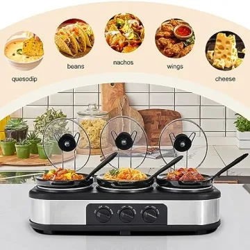 Triple Slow Cooker Buffet Server - Cook 3 Dishes Simultaneously