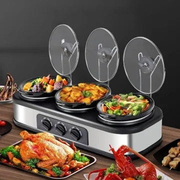 Triple Slow Cooker Buffet Server - Cook 3 Dishes Simultaneously