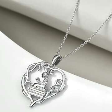 YFN 925 Sterling Silver Book Lover Necklace Reading Pendant Graduation Gift Jewelry for Women