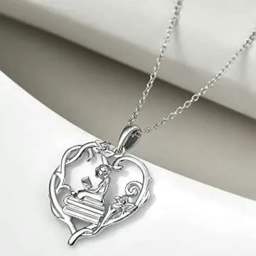 YFN 925 Sterling Silver Book Lover Necklace Reading Pendant Graduation Gift Jewelry for Women