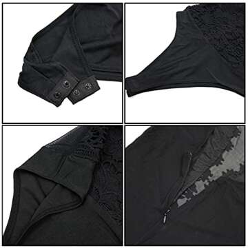 RARITYUS Women Sexy Lace Bodysuit Jumpsuit See Through Mesh Sleeveless/Long Sleeve Tops Swimsuit for Party Outfit