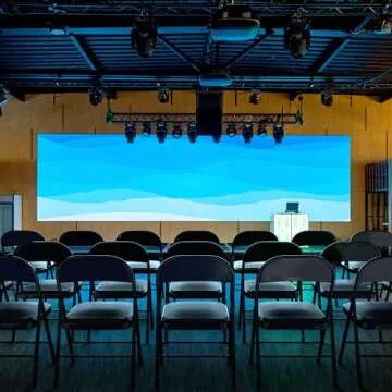 Westerly Folding Chair, Indoor Outdoor Portable Stackable Commercial Seat, Capacity for Events Office Wedding Party Picnic Kitchen Dining, 2 Pack, Black