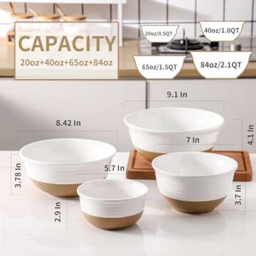 Stylish Hasense Ceramic Mixing Bowls Set for Your Kitchen
