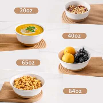 Stylish Hasense Ceramic Mixing Bowls Set for Your Kitchen