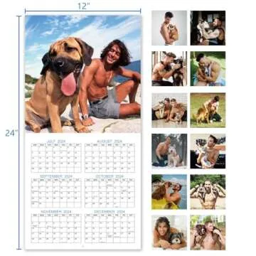 Funny 2025 Wall Calendar with Dogs and Men - Perfect Gift