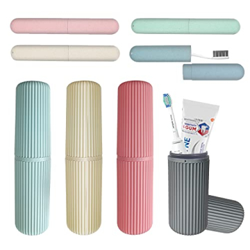 8 Pack Travel Toothbrush Case, Portable Breathable Toothbrush Holder Long 9 inch for Travel, Camping...