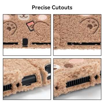 GeekShare Cute Plush Protective Case Cover Compatible with Switch - Shock-Absorption and Anti-Scratch - Plush Bear (for Switch OLED)